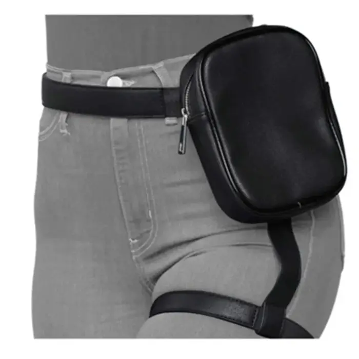Cool Girl Bag Fanny Pack pour randonnée en plein air moto Сумка Muж Aan Leg Bag à la mode élégant noir femmes taille jambe ceinture en cuir
