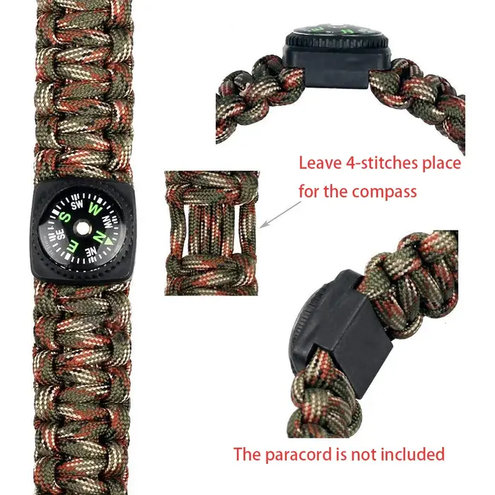 Mini boussole à boucle de ceinture, 4 pièces, boussole à bouton Portable pour Bracelet de montre de