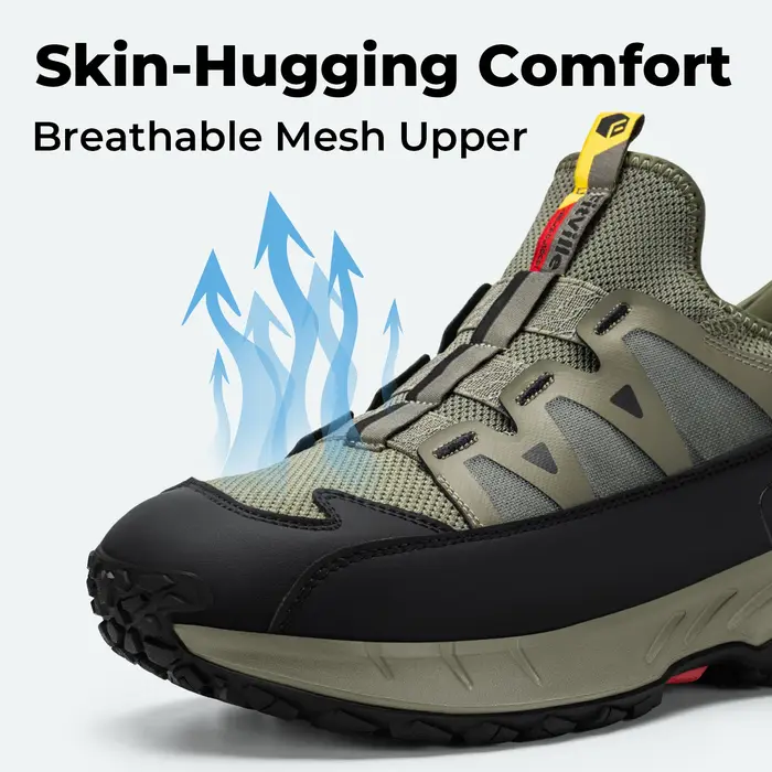 Chaussures de randonnée Fitville Outdoors extra larges, baskets de sport décontractées à enfiler pour hommes, antidérapantes et confortables
