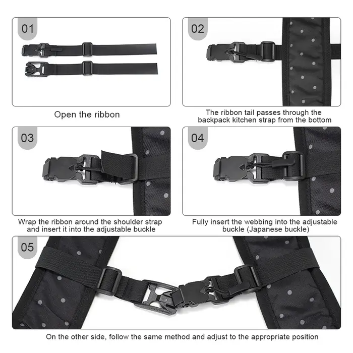 Sangle de poitrine robuste et réglable pour sac à dos avec boucle magnétique