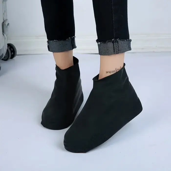 Couvre-chaussures imperméables en caoutchouc antidérapant, surchaussures de pluie réutilisables, sem