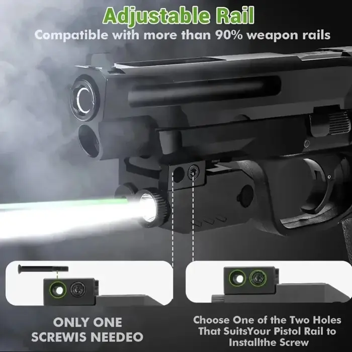 Lampe de poche tactique Richfire 2 en 1, 500 Lumens, torche LED rechargeable pour rail Glock 17 19 2