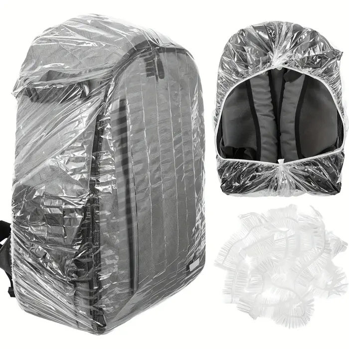Housse de pluie jetable pour sac à dos, 10 pièces, élastique, imperméable, anti-poussière, légère, p