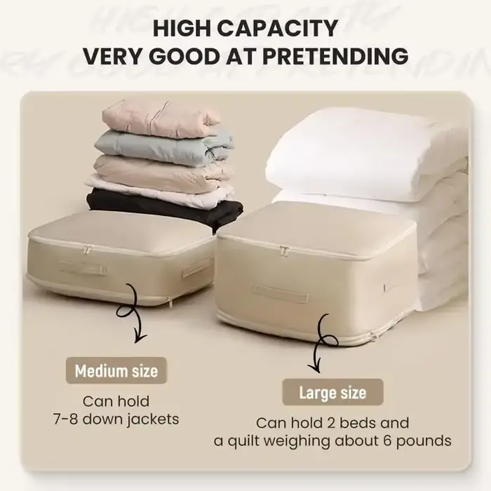 Sac de rangement auto-compressible pour couette