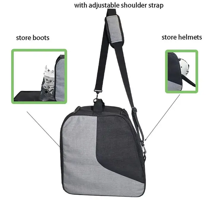 Sac de transport pour chaussures de ski avec sangle réglable, en tissu 600D imperméable, sac de transport pour chaussures de ski, sac d'extérieur pour l'hiver, sacs de rangement pour chaussures de ski