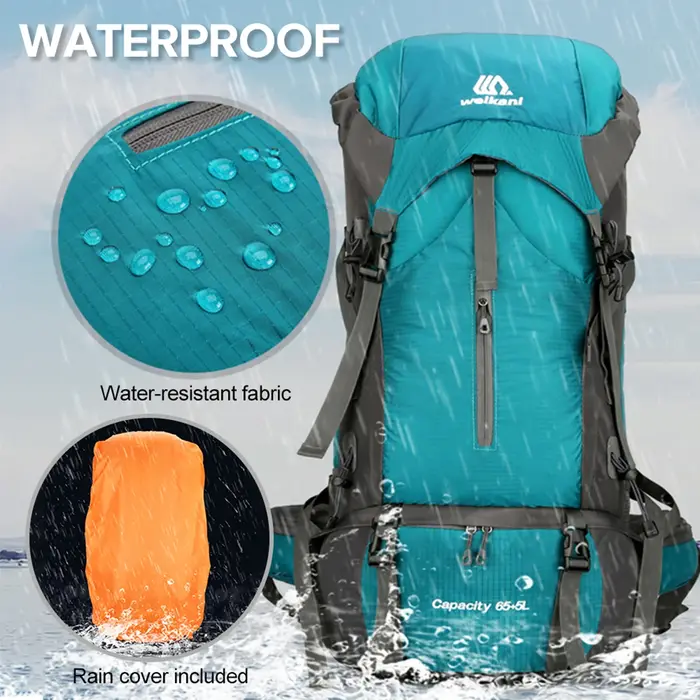 Sac à dos Extra Large 70L pour 3 à 5 jours, résistant à l'eau, pour escalade, Camping, voyage, avec housse de pluie