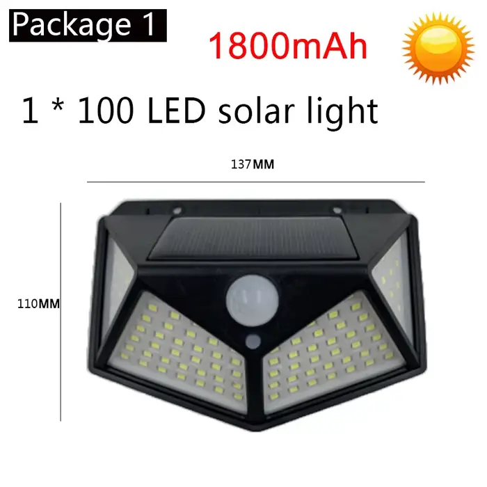 Lampe solaire LED multifonctionnelle avec détecteur de mouvement, lumière du soleil étanche, décorat