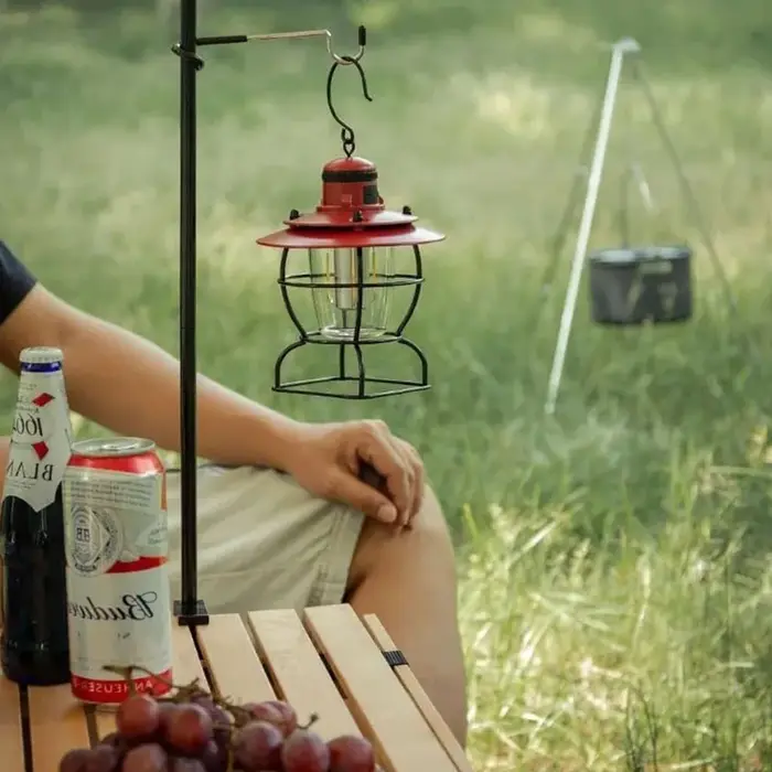 2/5 pièces support de lumière crochets Portable tente pôle lampe cintre chasse pêche lanterne cintre outils de Camping en plein air