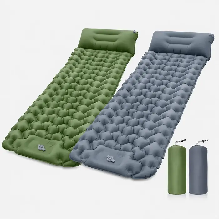 Matelas de camping gonflable avec oreiller