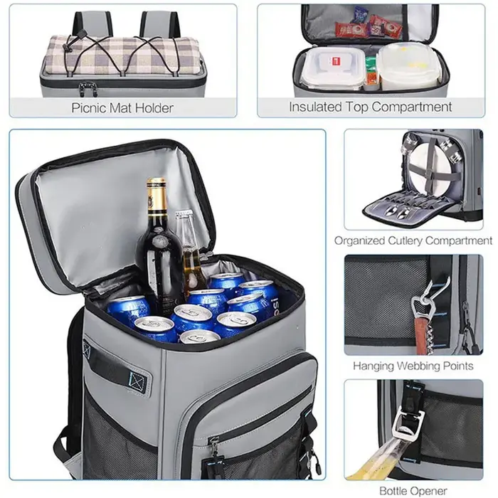 30L sac à dos isolé Camping pêche Pack garder les aliments chaud froid déjeuner sac à dos étanche en plein air voyage plage pique-nique sac thermique