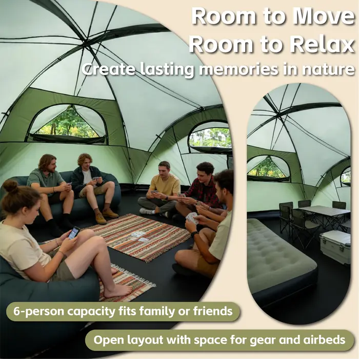 Tente de Camping en plein air imperméable pour 4 à 6 personnes