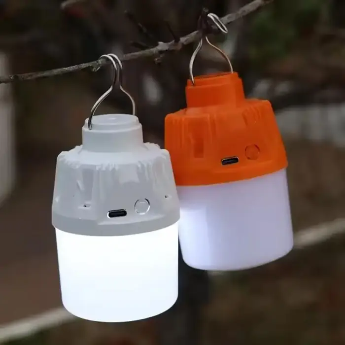 Nouvelle lampe de camping LED portable rechargeable avec crochet, haute luminosité, étanche, charge USB, pour situations d'urgence en extérieur et camping