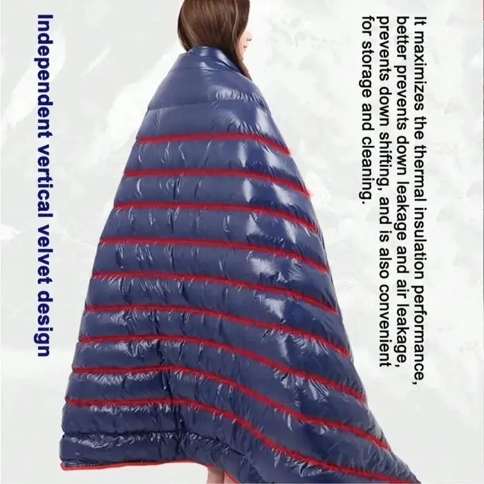 Sacs de couchage en duvet d'oie, sac de couchage ultra chaud de style enveloppe pour adultes en duvet d'oie blanc, équipement de camping portable épais résistant au froid pour l'extérieur