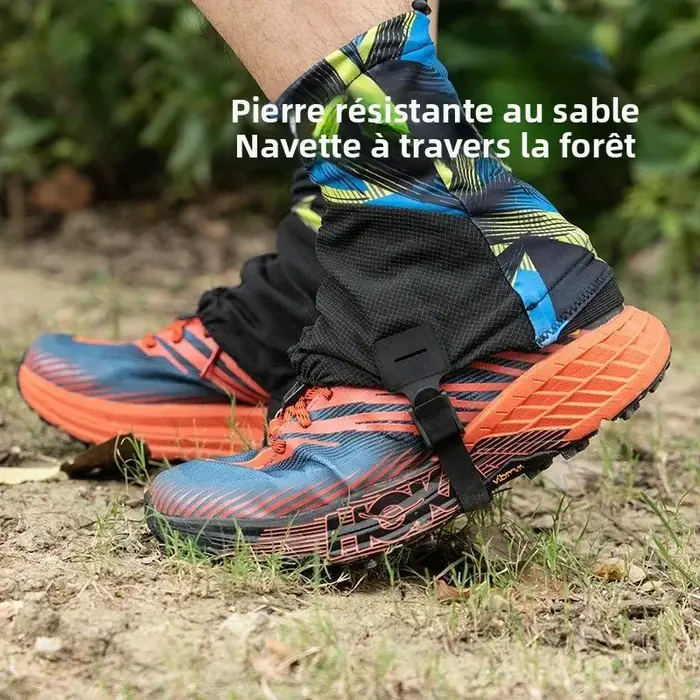 F1001 Sports de plein air unisexe haute course Trail guêtres protection anti-sable couvre-chaussures pour Triathlon Marathon randonnée réfléchissant