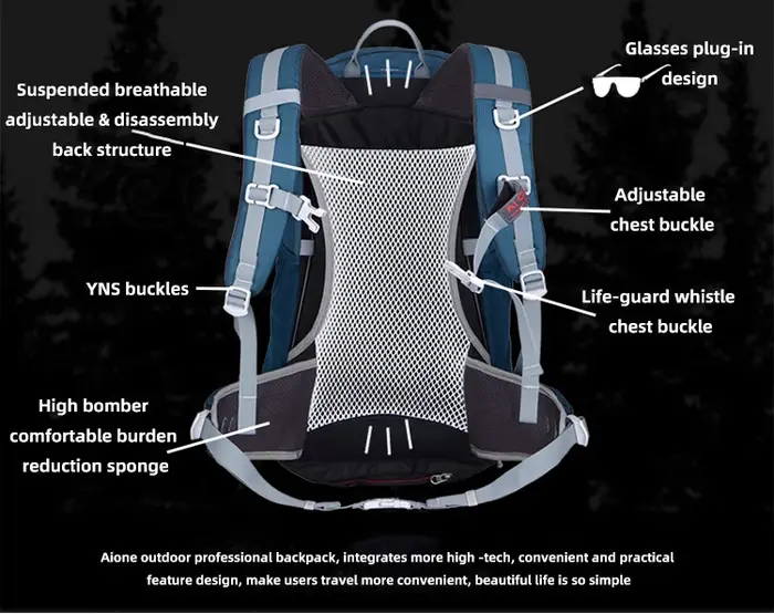 30L sac à dos de randonnée en plein air pour hommes sac d'escalade de sport Mochila Camping alpinisme sac voyage Trekking moto sac à dos