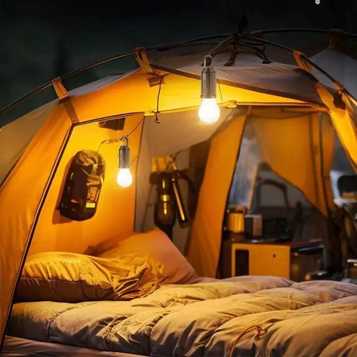 GGbingo lampe de Camping LED à énergie solaire avec crochet lanterne LED USB charge lumière de tente extérieure étanche