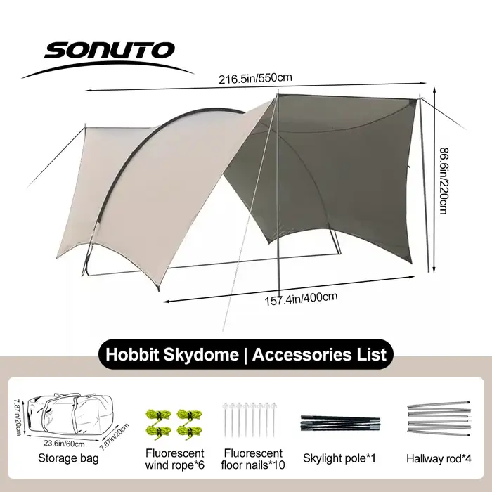 Tente d'auvent de voiture 210D, imperméable, coupe-vent, UV, abri solaire, anti-moustiques, tente de