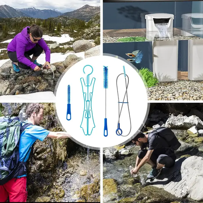 Kit de nettoyage multifonctionnel pour poches à eau, outil de nettoyage pour sacs d'eau, outils de camping en plein air pour fournitures de poches à eau