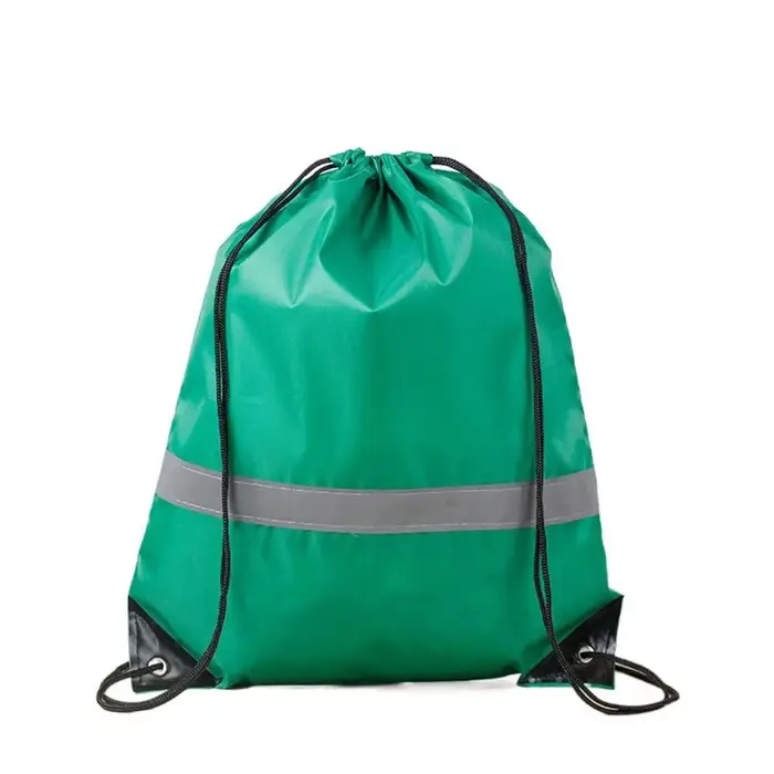 Sac à dos de sport à cordon de serrage avec bande réfléchissante