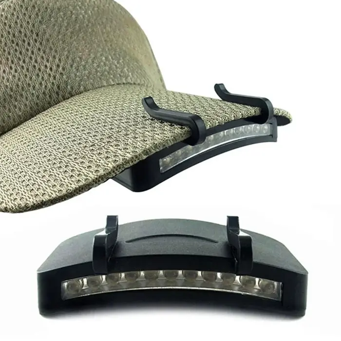 Lampe frontale LED très brillante à Clip sur chapeau