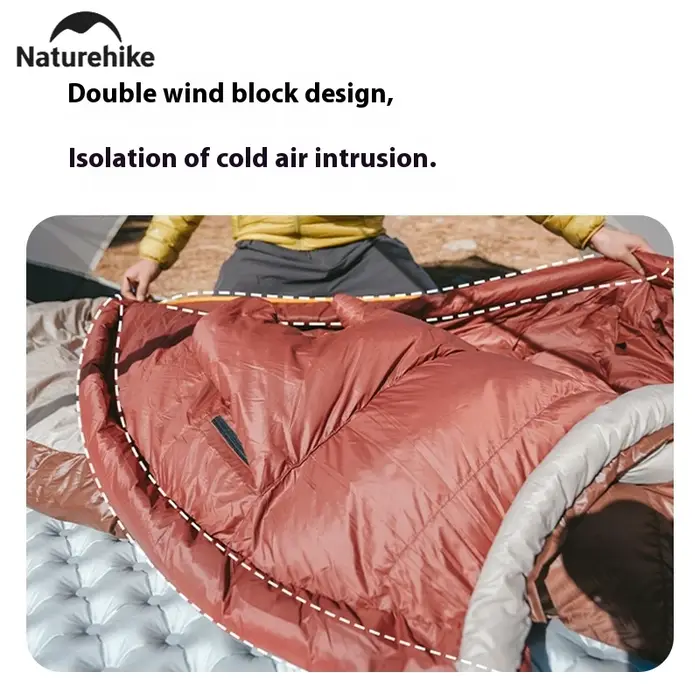 Naturerandonnée Snowbird sac de couchage 650FP duvet de canard chaud Camping en plein air coupe-vent 20D Nylon