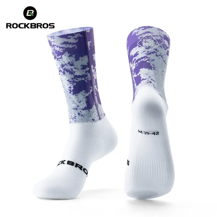 Chaussettes de cyclisme ROCKBROS respirantes, absorbant les chocs, chaussettes de compression aérodynamiques pour le cyclisme, coupe 3D, chaussettes de cyclisme hautement élastiques