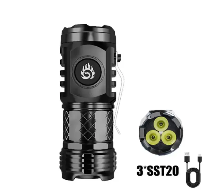 Meilleure vente Mini lampe de poche 18500 torche Ultra puissante 30000lumen lampe de poche haute pui