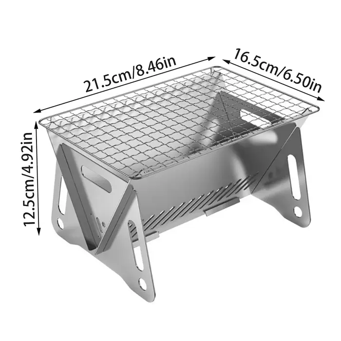 Réchaud de camping avec grille de barbecue