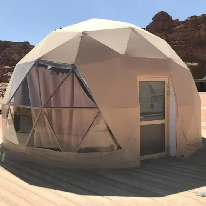 Tente de camping géodésique personnalisée de grande taille, écologique, pour le camping en plein air