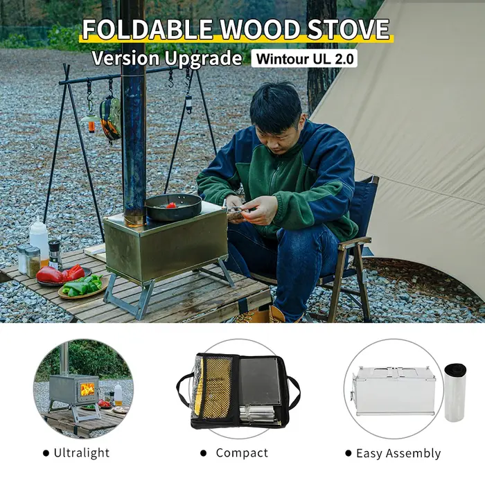 Poêle à bois pliant Durable Portable pliable