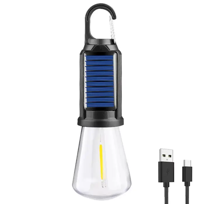 GGbingo lampe de Camping LED à énergie solaire avec crochet lanterne LED USB charge lumière de tente