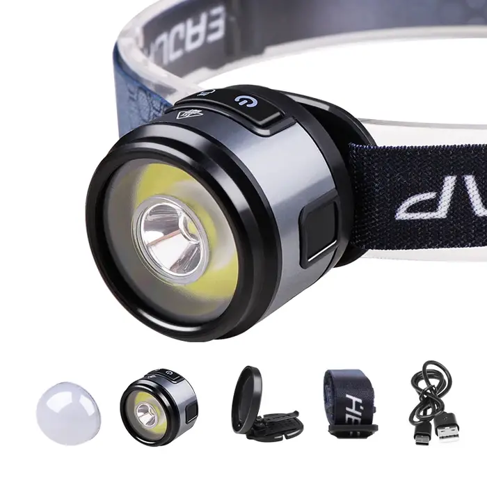 Lampe frontale multifonctionnelle XPG + COB avec crochet magnétique, lampe à pince pour chapeau, lam