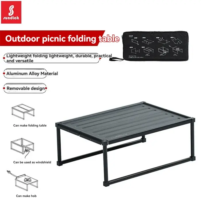 StalDICK-Table pliante portable pour l'extérieur, équipement multifonctionnel, planche coupe-vent, c