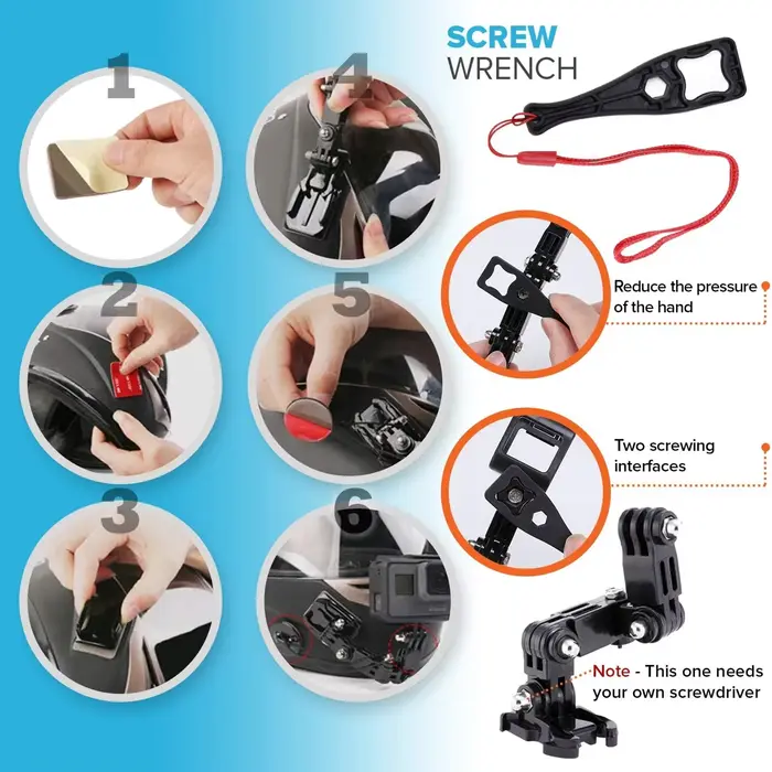 Go Pro – support de menton pour casque de moto