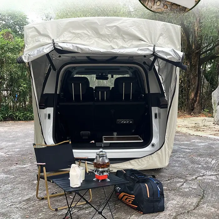 Sans poteaux de Support! Tente arrière MPV spécial camping en plein air queue de voiture multifonction Extension de toit pare-soleil étanche à la pluie anti-moustique