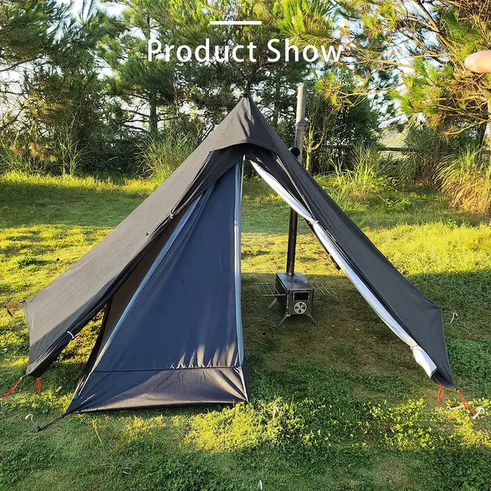 Tente Tipi de Camping avec fenêtre de cheminée