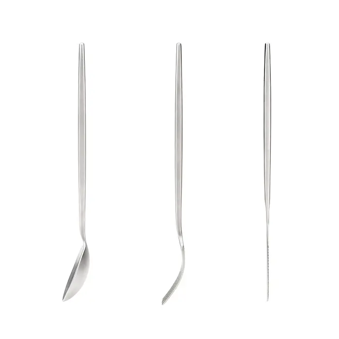 Ensemble de Couverts de Voyage en Titane, Portable, Cuillère, Fourchette, Couteau, Steak, Couverts O