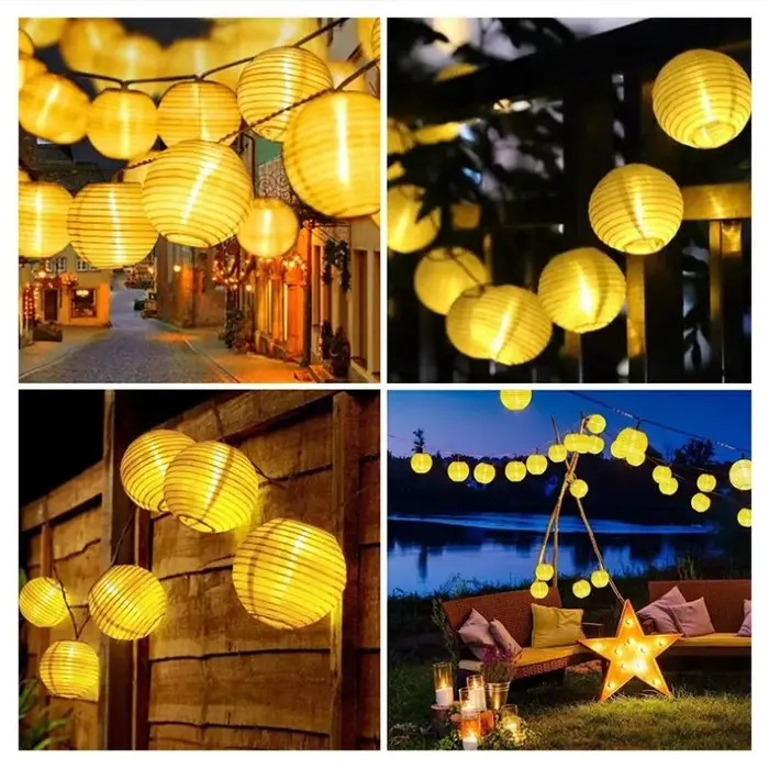 Lanterne solaire chaîne lumières étanche extérieure LED guirlande fée lumière Patio jardin décoratio