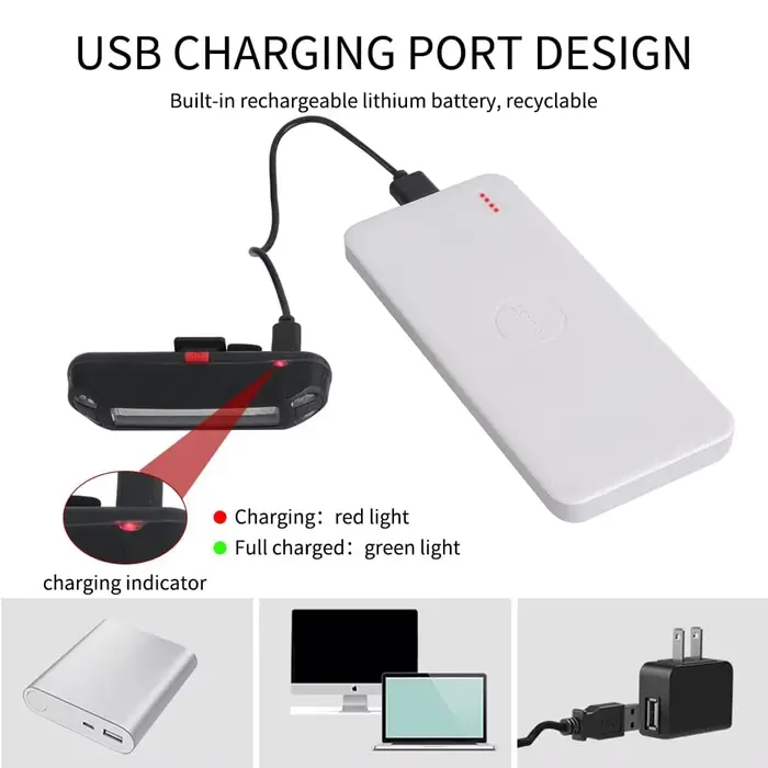 Lumière de frein de vélo Flash Usb Feu arrière Dossier Vélo Télécommande sans fil de sécurité de vél