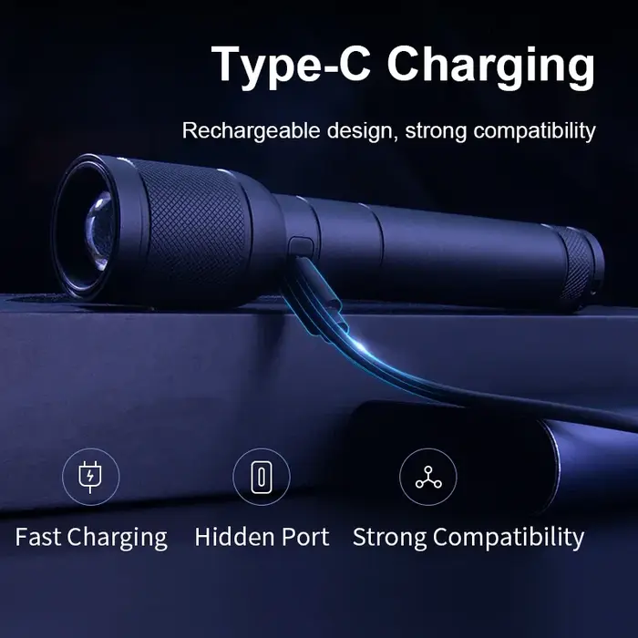 Philips SFL6168 Zoom lampe de poche avec chargement USB 18650 batterie lampes