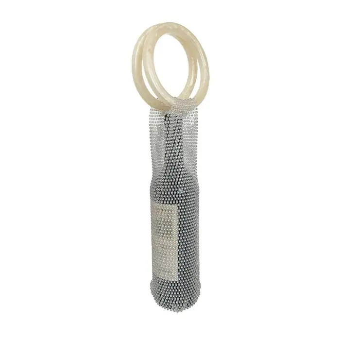 Sac de bouteille d'eau isolé Portable, sac tissé à la main, poche en maille extensible, porte-boutei