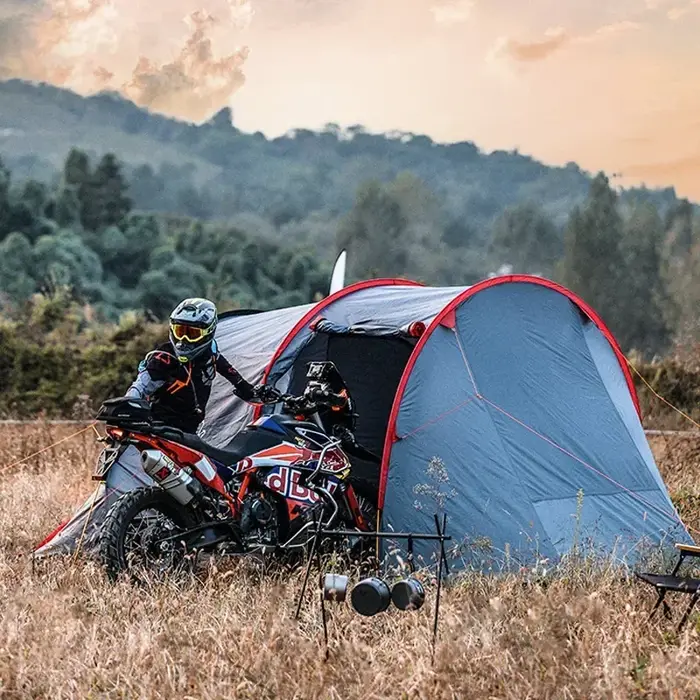 Tente de camping pour 1 à 2 personnes, tente de voyage pour moto, imperméable et coupe-vent, robuste