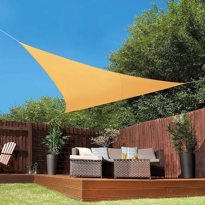 6x6x6 m Triangle abri solaire résistant à l'eau pare-soleil voile auvent Camping tente bâche imperméable parasol