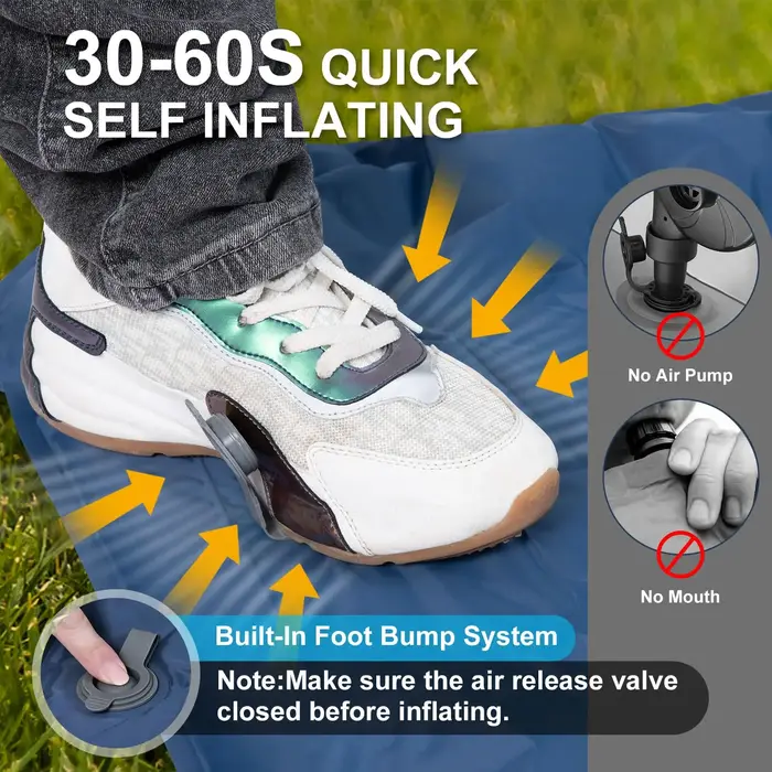 Matelas gonflable de camping extérieur avec oreillers