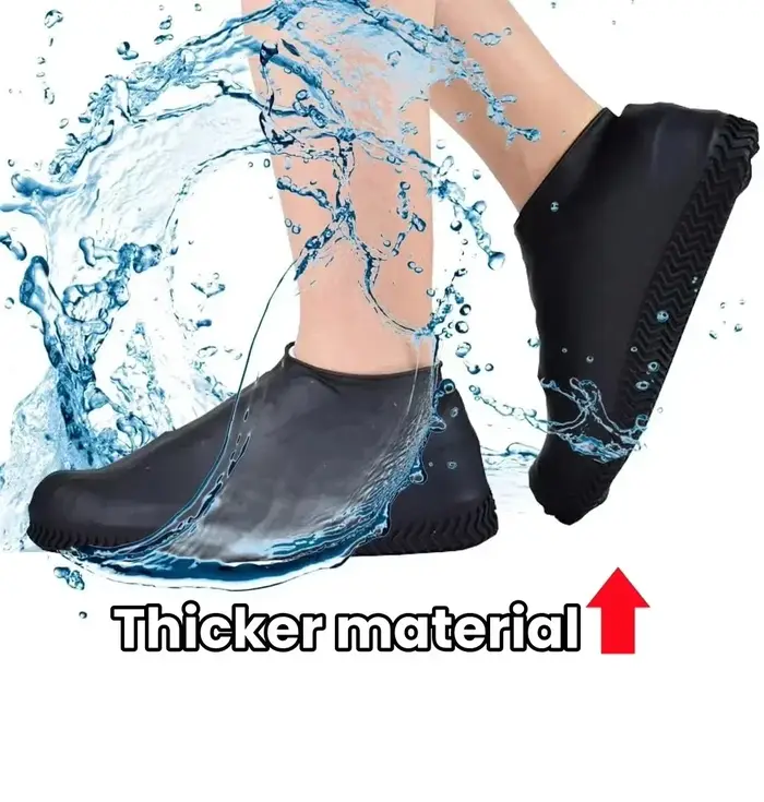 Couvre-chaussures en silicone imperméables antidérapants pour la pluie/la neige/le travail, protecti