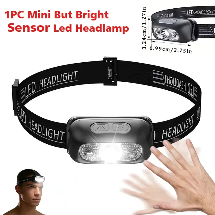 Lampe frontale LED puissante, étanche IPX4, lampe de poche d'urgence, 350LM XPE LED, pour la pêche e