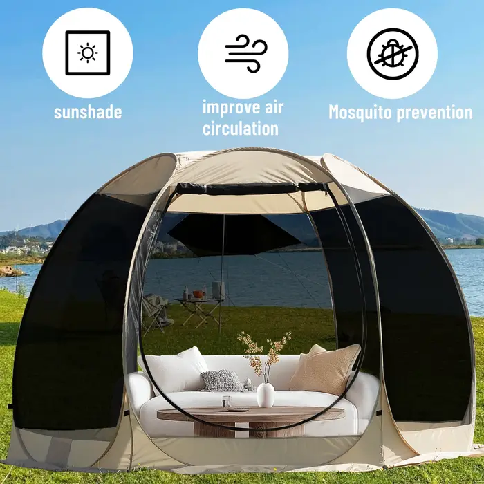 Tente de maison à écran portable avec moustiquaire pour 6 à 8 personnes