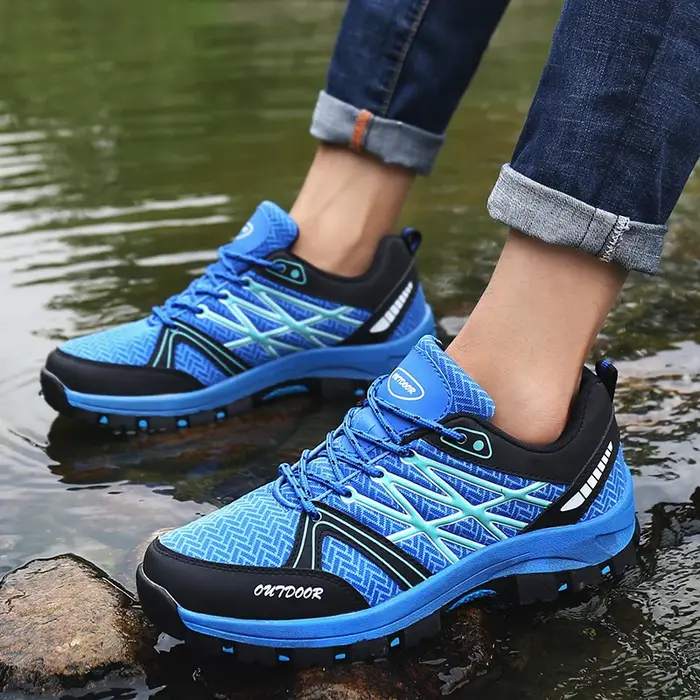 Bottes de randonnée en plein air pour hommes, chaussures de course légères, semelles en caoutchouc a