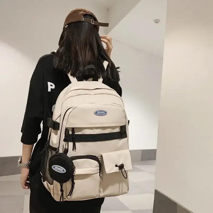 Sac à Dos Noir de Grande Capacité pour Homme et Femme