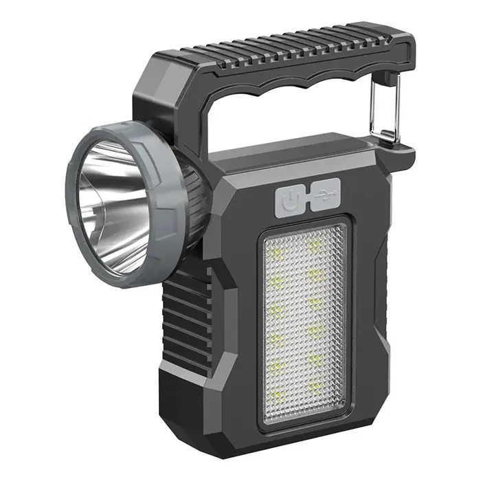 Lampe de poche solaire Portable puissante et Rechargeable, projecteur avec COB, lampe de travail, la